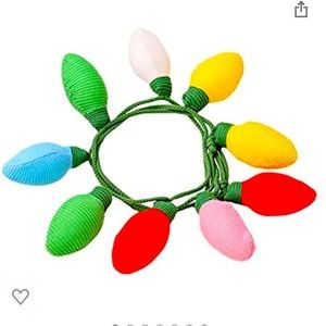 2 Knitted Hanging Decor Christmas Light Bulb Garland